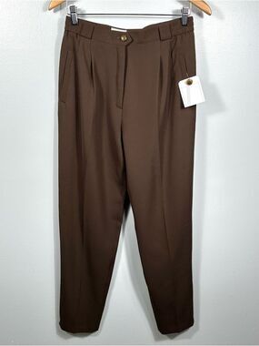 Basler Vintage Brown Pleated Trouser Pants NWT Size European 38/US 8 Careerwear